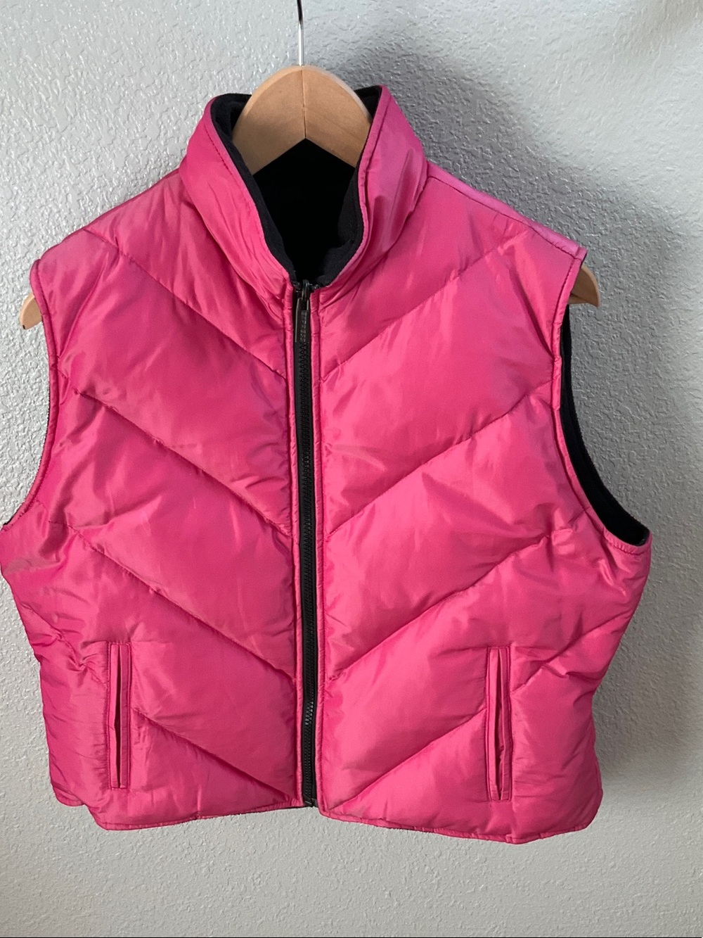 Express Hot Pink Quilted Puffer Vest - reversible